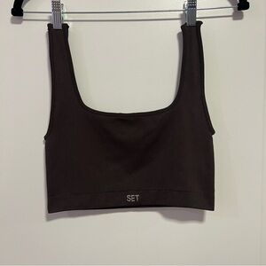 SET Active Sculptflex Box Cut Bra Brown Size XL